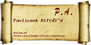 Pavlicsek Alfréd névjegykártya